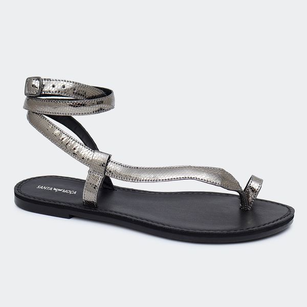 Rasteira Snake Prata Velho Santa 