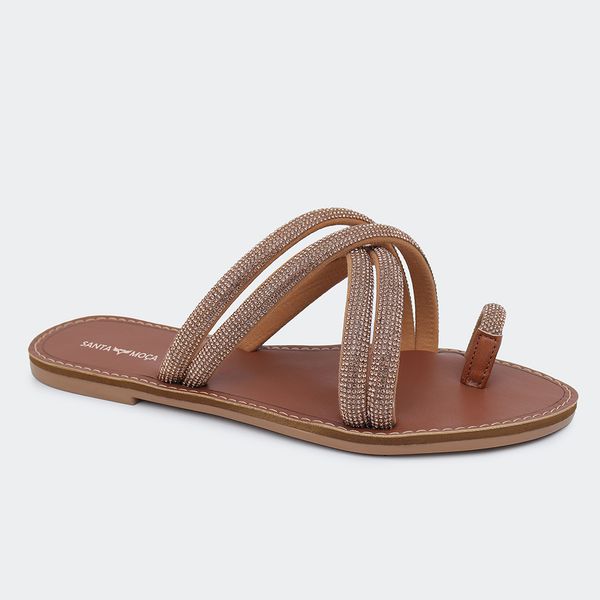 Rasteira Francini Camel Santa Moça