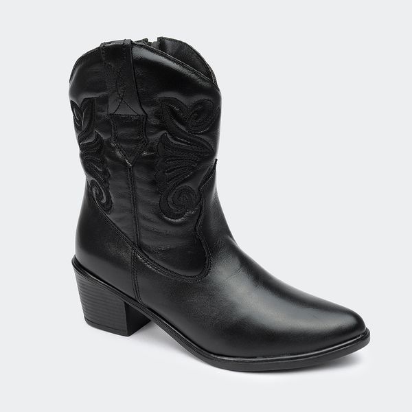 Bota Western Dallas Cano Curto Preta Santa Moça