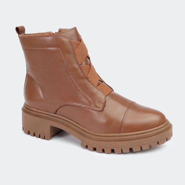 Coturno Soft Cano Curto Castanho Santa Moça