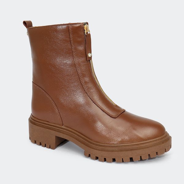 Coturno London Cano Curto Castanho Santa Moça