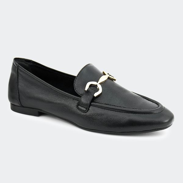 Loafer Metalic Preto Santa Moça