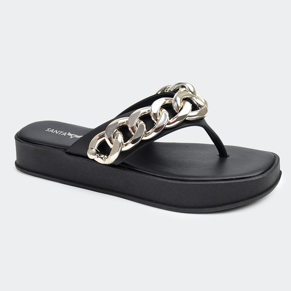 Sandália Flatform Júlia Preta Santa Moça