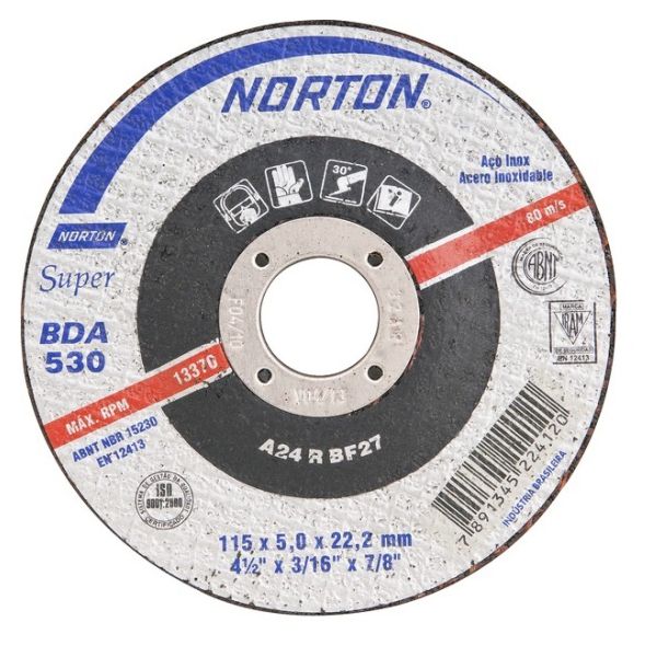 Disco De Desbaste 4.1/2" X 1/4" X 7/8" Bda530 Norton