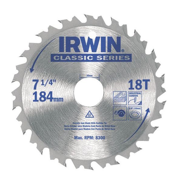 Disco De Serra Circular 7.1/4'' X 18dts Irwin 