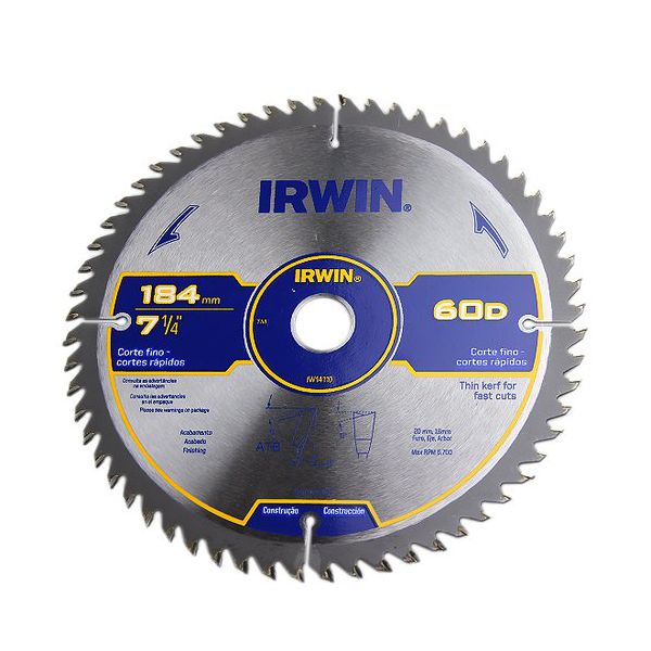 Disco De Serra Circular 7.1/4'' X 60dts Irwin 
