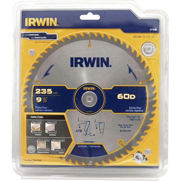 Disco De Serra Circular 9.1/4" X 60 Dentes Iw14114 Irwin