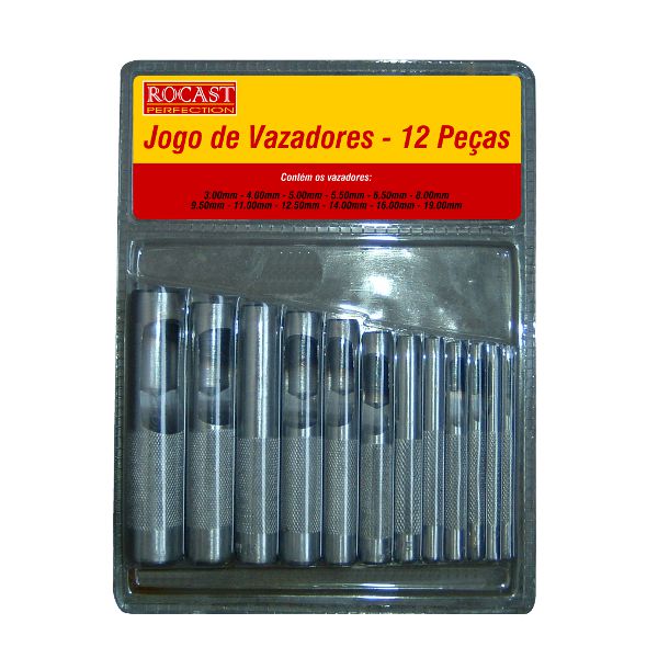 Jogo De Vazadores De Aço 3 A 19mm C/12 Peças 