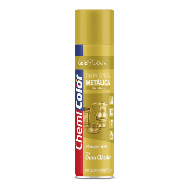 Tinta Spray Gold Metalico 400ml Chemicolor