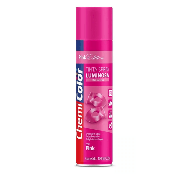 Tinta Spray Luminosa Pink 400ml Chemicolor
