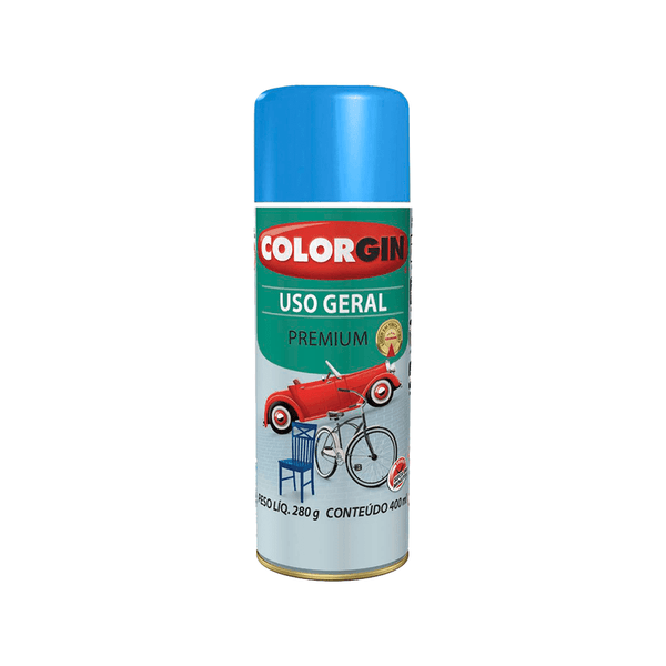 Tinta Spray Azul Brilhante 400ml 56081 Uso Geral Premium Colorgin 