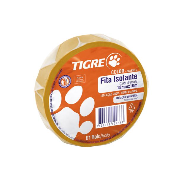 Fita Isolante Amarela 18mm x 10m 54502702 Tigre