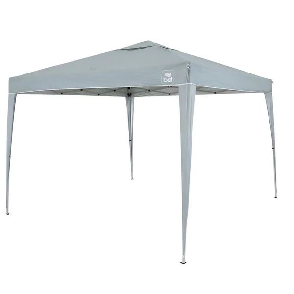 Tenda Gazebo Dobrável 3m x 3m Poliéster Cinza Bel 330800