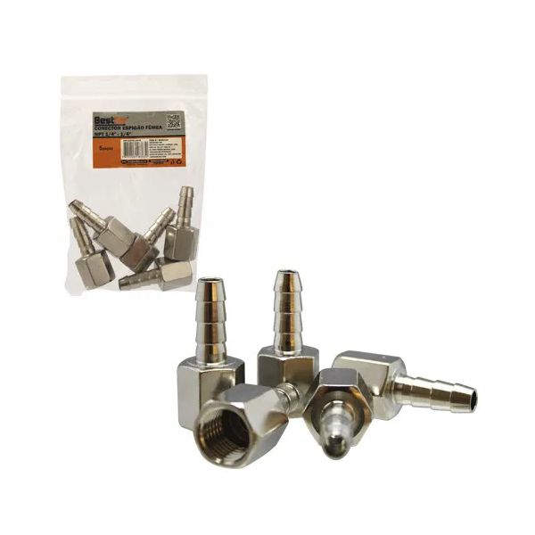 Espigão Femea 1/4 x 3/8 BFH3002 com 5 Peças