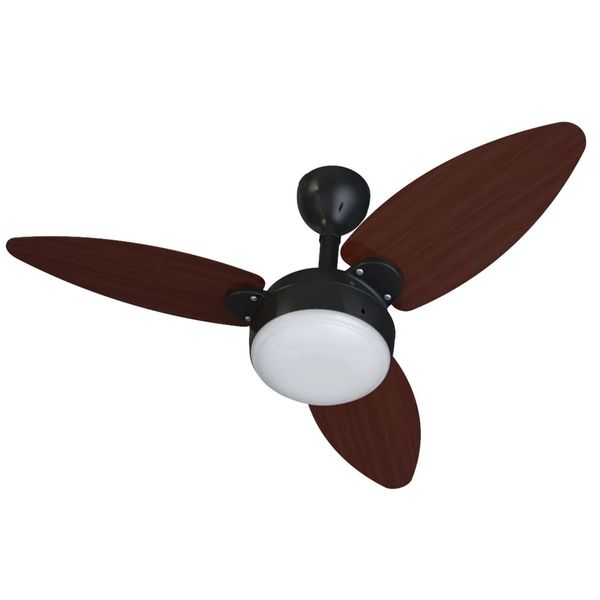 Ventilador Teto Elluz Preto e Tabaco 11186 Ventisol Bivolt