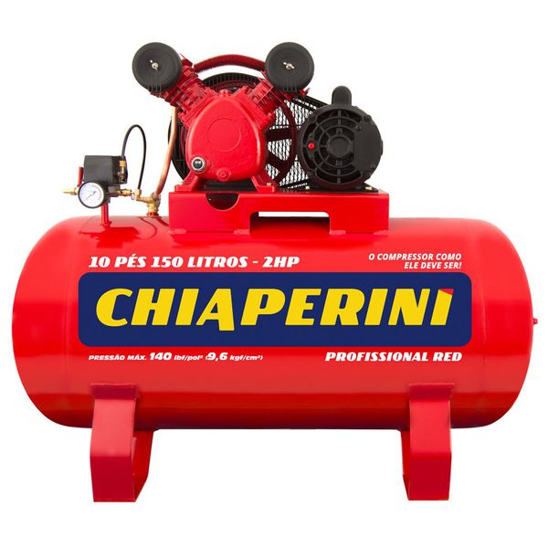 Compressor de Ar Red 10 Pcm 150L 2Hp Monofásico 19607 Chiaperini 