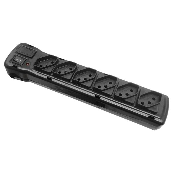 Filtro De Linha Plástico 6 Tomadas Preto 1 Metro Fiolux