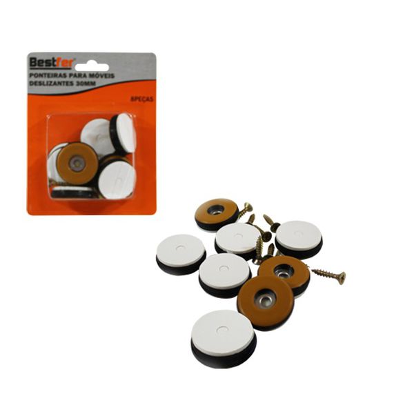 Ponteira Deslizante para Móveis 30mm 8 Peças BFH2258