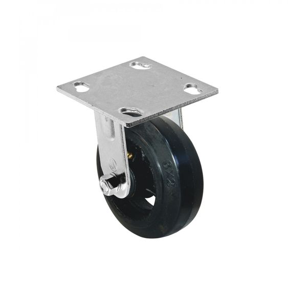 Rodizio Fixo Placa 6 pol Borracha Moldada A09862-F