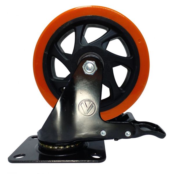 Rodizio Giratório Placa Freio 512 Laranja A09150-GF