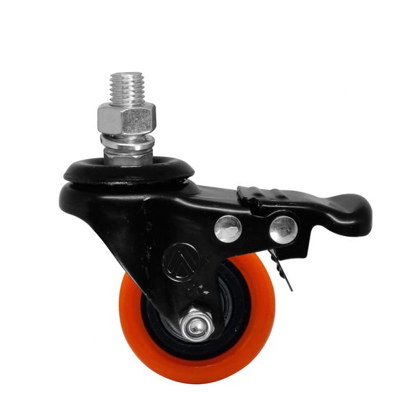Rodizio Giratório Espiga Freio 210 Laranja A09120-GRF