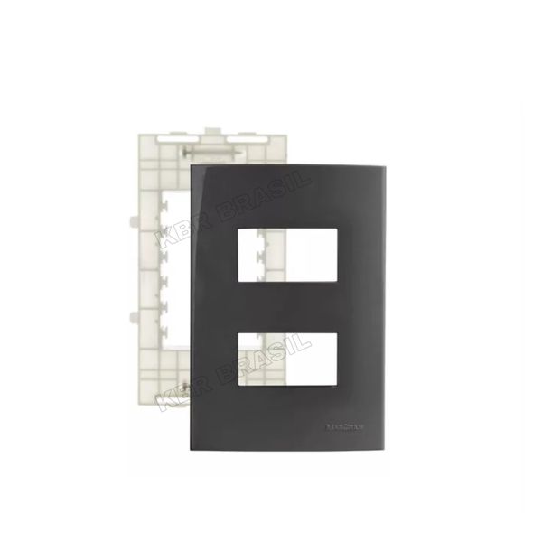 Placa 4 x 2 Grafite 2 Postos Separados Linha Sleek Margirius