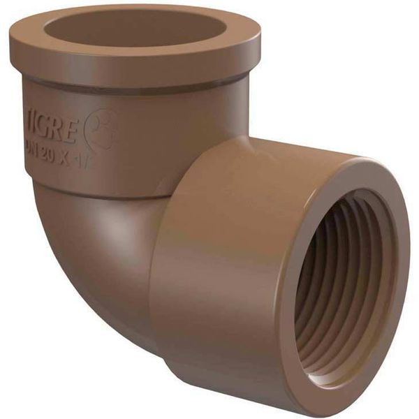 Joelho Pvc Marrom 90º Graus LR Soldável com Rosca 32 x 3/4 Tigre