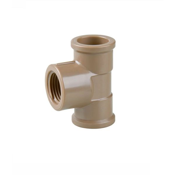 Te Pvc Marrom LR Soldável Com Rosca 20mm x 1/2 Plastubos
