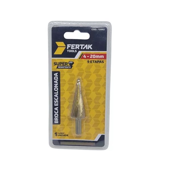 Broca Escalonada 4mm a 20mm 9 Etapas Fertak 12992