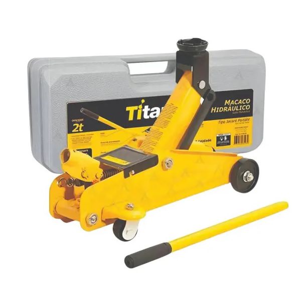 Macaco Hidraulico 2 Ton Universal Tipo Jacarezinho C/ Maleta Titanium 4174