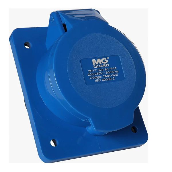Tomada Industrial Embutir 32A 3P+T Azul Margirius 21642