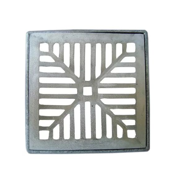 Grelha Ralo Pluvial Alumínio Côncavo 20x20cm com Suporte