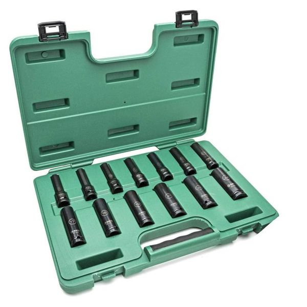 Jogo Soquete Impacto Parede Fina Longo 1/2" 13 Pç Sata ST34398T
