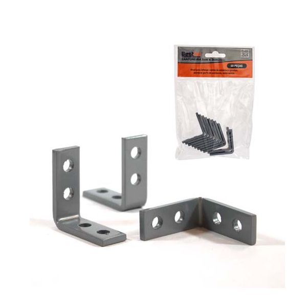 Cantoneira Abas Iguais 40 x 40mm Cinza 10 und