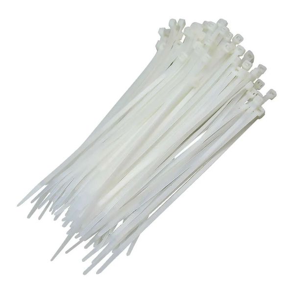 Abraçadeira de Nylon 3,6 x 140mm Natural com 100 Peças Fertak
