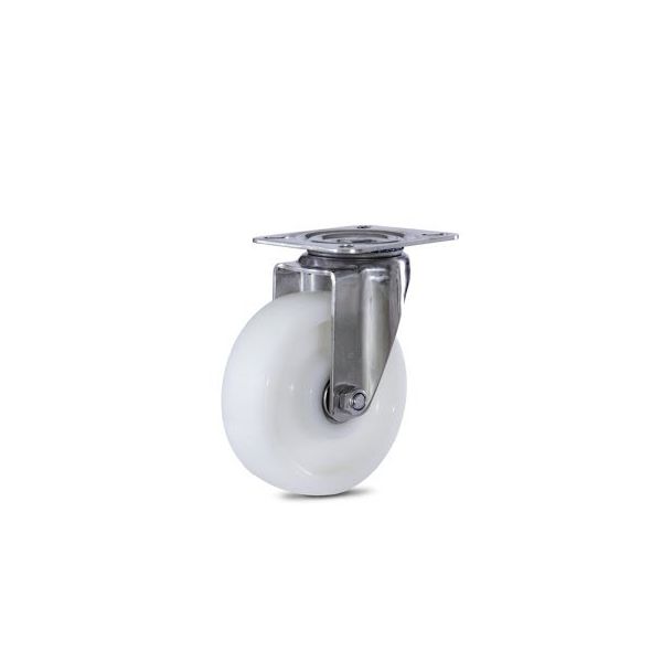 Rodízio Giratório 412 Nylon Branco com Placa Colson