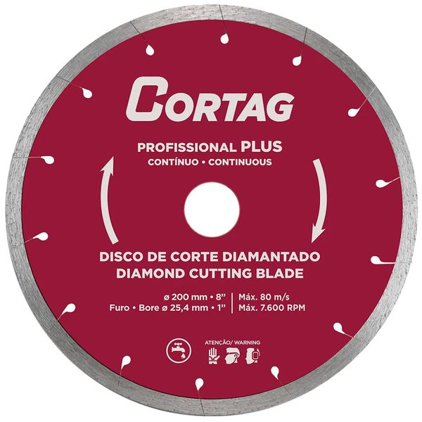 Disco Diamantado 200mm x 25,4mm para Porcelanato 60570 Cortag