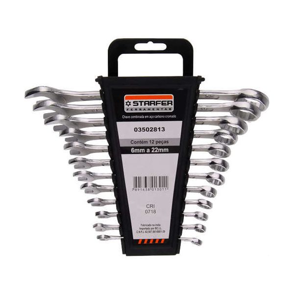 Jogo De Chave Combinada 6 A 22mm C/ 12 Peças Ref-03502813 Starfer 