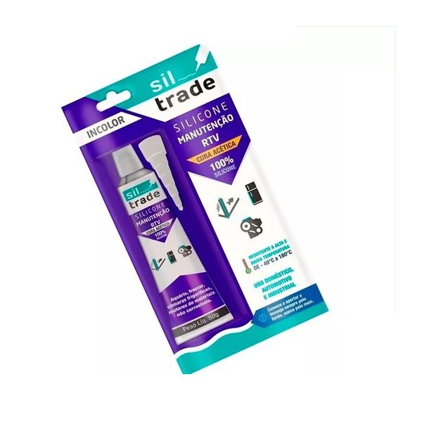 Silicone Incolor para Aquário 50gr Sil Trade 