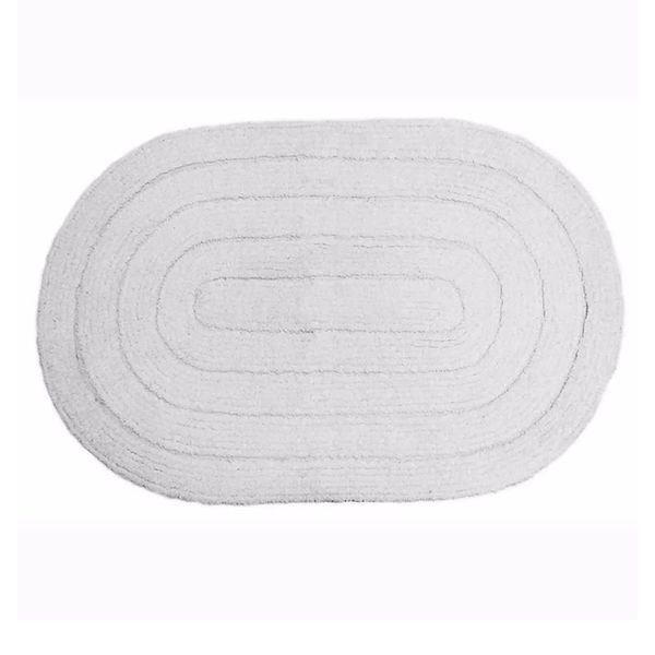 Tapete De Banheiro Allegro Oval 40x60cm Branco
