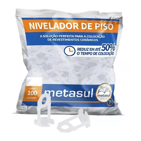 Nivelador De Piso 2,00mm Pacote Com 100 Peças Metasul