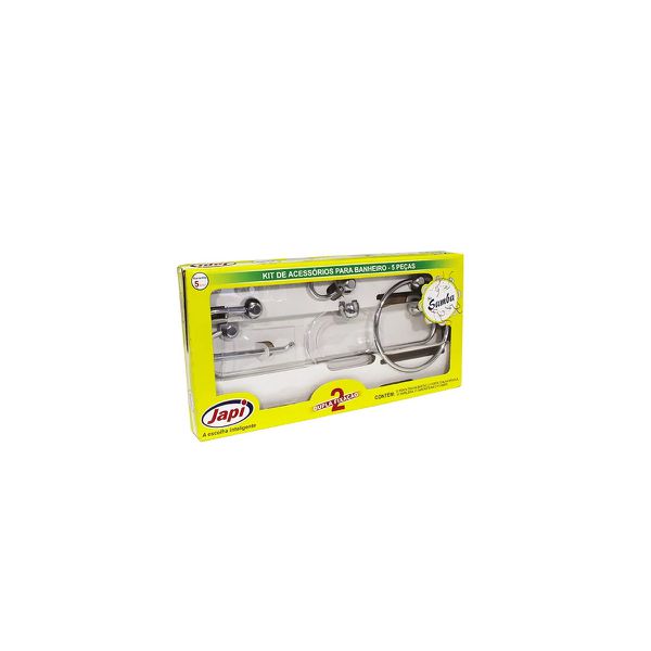 Kit Acessórios Banheiro Samba Cromado 5 Peças JKSC Japi