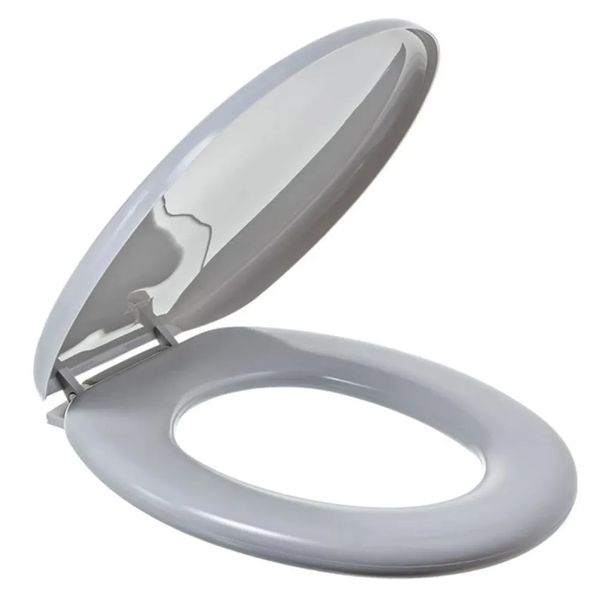 Assento Sanitário Oval Almofadado Astra Cinza 1