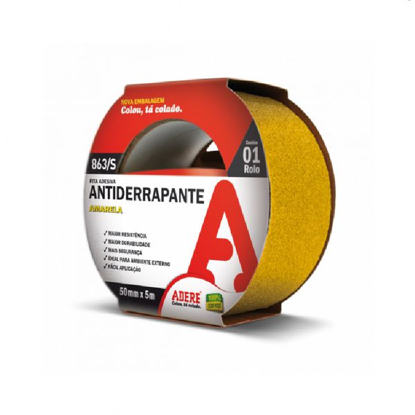 Fita Antiderrapante Amarela 50mm x 5m Adere