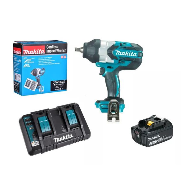 Chave de Impacto 1/2" 18V DTW1002Z com Bateria 3AH e Carregador Duplo 220V