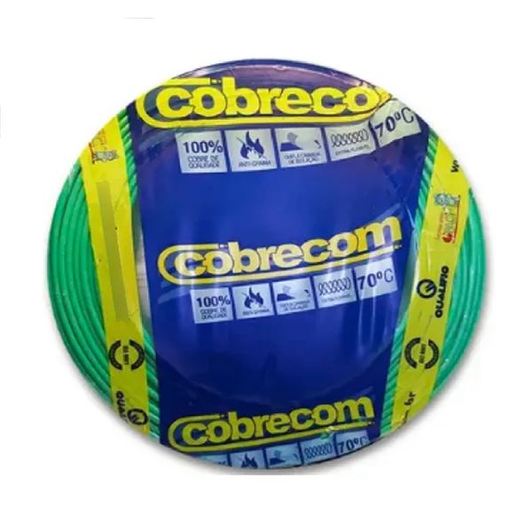 Cabo Flexível Verde 2,5mm Rolo Com 100 Metros Cobrecom