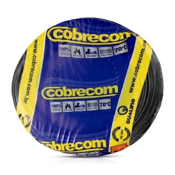 Cabo Flexível Preto 2,5mm Rolo Com 100 Metros Cobrecom