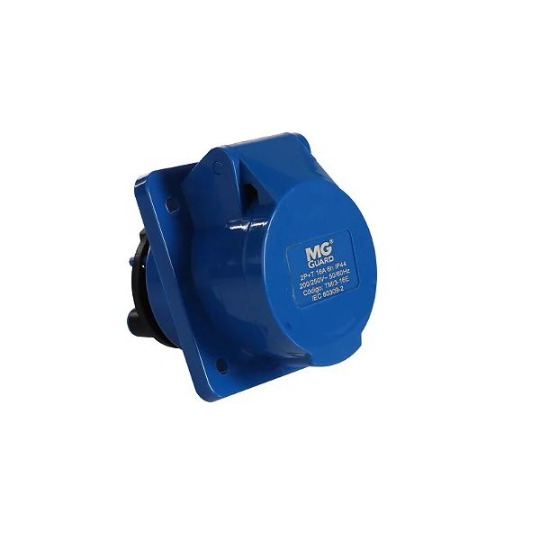 Tomada Industrial Embutir 16A 2P+T Azul Margirios 21617