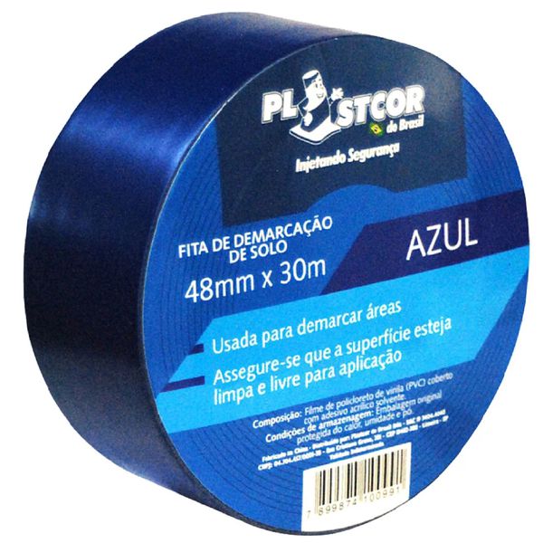 Fita Azul para Demarcação 48mm x 30m Plastcor 70001512