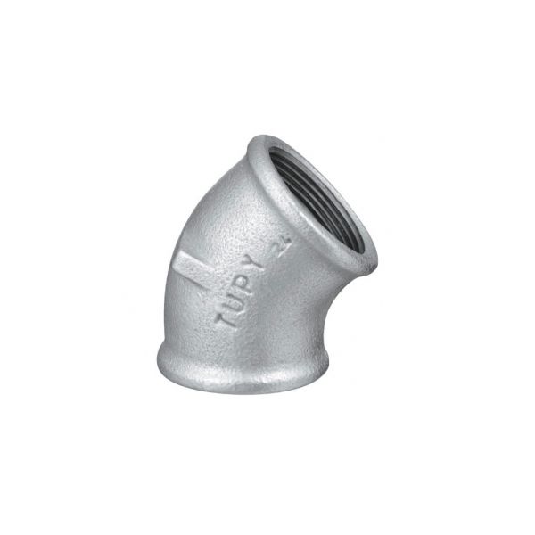Cotovelo 45° Fêmea Galvanizado 1.1/2'' Tupy